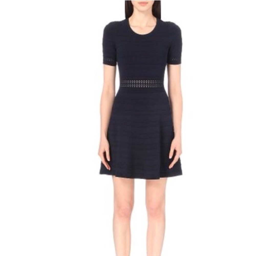 NWT Sandro Paris Navy Blue Riley Knitted Dress.